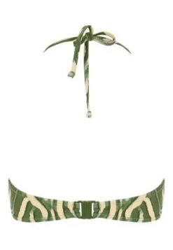 Womens Dark Green & Cream Halter Neck Bikini Top -Fashion Women's Clothing Sales 194194pls 012acfb3baefe26