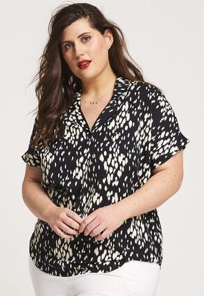 Womens Black & White Print Overhead Shirt Womens Black & White Print Overhead Shirt -Fashion Women's Clothing Sales 194201pls 7632004b718a260