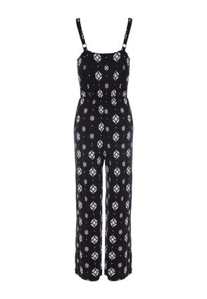 Womens Black & White Geometric Jersey Jumpsuit Womens Black & White Geometric Jersey Jumpsuit -Fashion Women's Clothing Sales 194202pls b666749bafa18ca