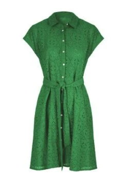 Womens Green Broderie Shirt Dress -Fashion Women's Clothing Sales 194287pls 2b3f21d06324e60