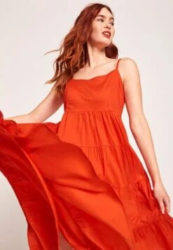Womens Red Boho Tiered Dress -Fashion Women's Clothing Sales 194381pls 74d552d8c193f79