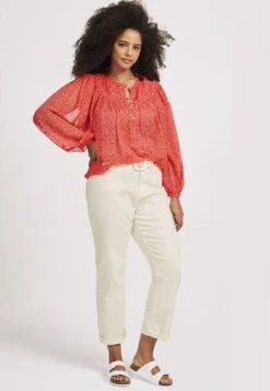 Womens Red & Gold Sheer Blouse 3 Womens Red & Gold Sheer Blouse -Fashion Women's Clothing Sales 194473pls cfb699ea00eb790