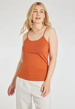 Womens Orange Stretch Cami Vest