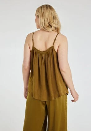 Womens Khaki Satin Loose Fit Cami Womens Khaki Satin Loose Fit Cami -Fashion Women's Clothing Sales 194735pls 94450a1a645f43a