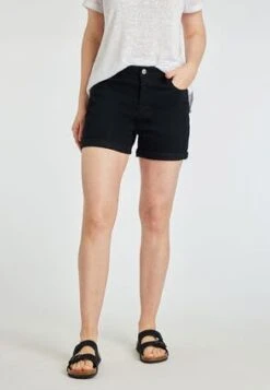 Womens Black Rolled Hem Denim Shorts -Fashion Women's Clothing Sales 194745pls 884c0d610d1b281