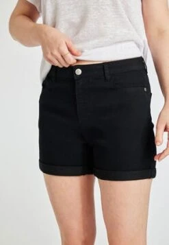 Womens Black Rolled Hem Denim Shorts -Fashion Women's Clothing Sales 194772pls c1229f3a496b2f6
