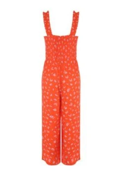 Womens Red Floral Ditsy Square Neck Jumpsuit -Fashion Women's Clothing Sales 194970pls 07e6077b9ac9824