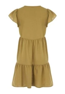 Womens Dark Mustard Tiered Dress -Fashion Women's Clothing Sales 195020pls 5e8300a7154fb46