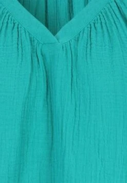 Womens Turquoise Cotton Textured Top -Fashion Women's Clothing Sales 195048pls 010f81b2966bea0
