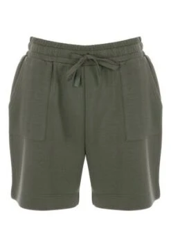 Womens Khaki Drawcord Waist Shorts