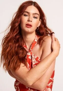 Womens Red Floral Cropped Halter Neck Co-ord Top -Fashion Women's Clothing Sales 195253pls 871c6e782e85ada