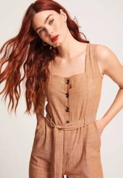 Womens Light Brown Sleeveless Jumpsuit -Fashion Women's Clothing Sales 195273pls 4c76836526dbe80