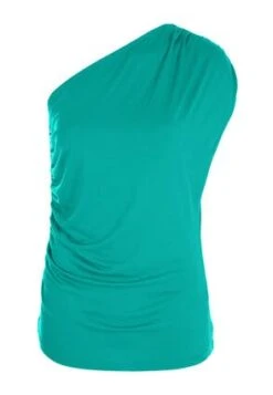 Womens Teal One Shoulder Top