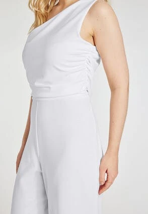 Womens White One Shoulder Jumpsuit Womens White One Shoulder Jumpsuit -Fashion Women's Clothing Sales 195594pls f69060080cc1180