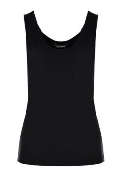 Womens Black Scoop Neck Vest
