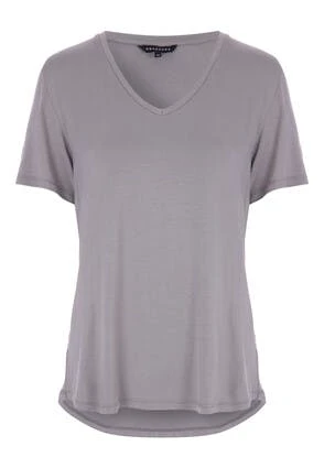 Womens Grey V-Neck Soft Touch T-shirt Womens Grey V-Neck Soft Touch T-shirt -Fashion Women's Clothing Sales 196152pls 669d2c082675694