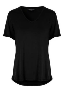 Womens Black V-Neck Soft Touch T-shirt