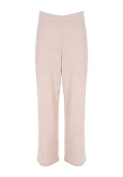 Womens Cream Linen Look Trousers