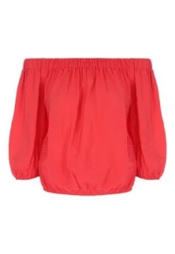 Womens Red Bardot Co-ord Top