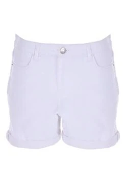 Womens White Rolled Hem Denim Shorts -Fashion Women's Clothing Sales 196541pls ed83892fdb2b01b