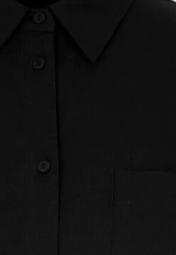 Womens Black Linen Blend Belt Shirt Dress -Fashion Women's Clothing Sales 196628pls 88bbf1001df73d7