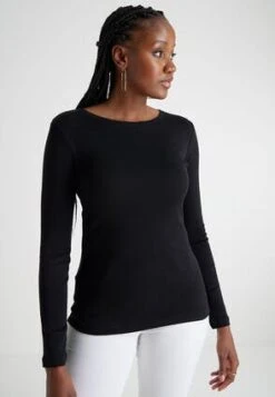 Womens Black Crew Neck Top -Fashion Women's Clothing Sales 196937pls 3814a7111ee4405