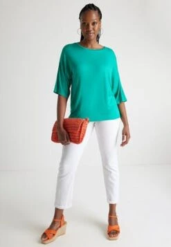 Womens Green Relaxed Short Sleeve T-shirt -Fashion Women's Clothing Sales 197012pls 38556f33ce6f373