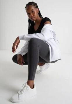 Womens Dark Grey Wide Waistband Leggings -Fashion Women's Clothing Sales 197014pls 3694ffe0d159c47