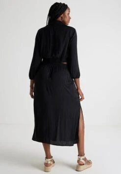 Womens Black Satin Shirt Dress -Fashion Women's Clothing Sales 197089pls 820c87442f76649