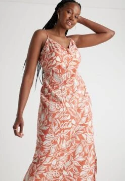 Womens Coral Floral Strappy Dress -Fashion Women's Clothing Sales 197145pls d0570f48f88db32