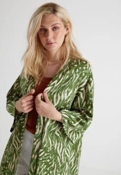 Womens Green Animal Print Longline Kimono -Fashion Women's Clothing Sales 197381pls 28a42cc3bf7d873