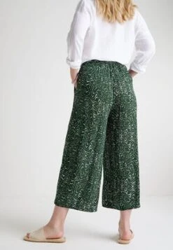 Womens Green Abstract Crinkle Culottes -Fashion Women's Clothing Sales 197387pls f9f6d8137a8bccb