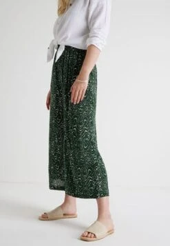 Womens Green Abstract Crinkle Culottes -Fashion Women's Clothing Sales 197395pls c6bd9660c48e227