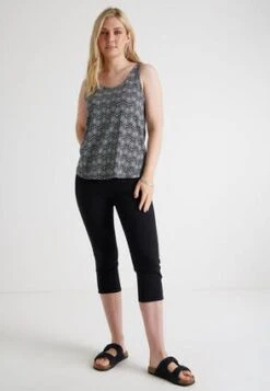 Womens Black & White Leaf Print Vest Top -Fashion Women's Clothing Sales 197456pls 7714d2aee5d92fa