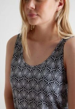 Womens Black & White Leaf Print Vest Top -Fashion Women's Clothing Sales 197521pls 7ad64641cba099b