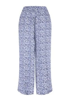 Womens Blue & White Tile Crinkle Culottes -Fashion Women's Clothing Sales 197663pls 490d61e3088d72f