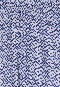 Womens Blue & White Tile Crinkle Culottes -Fashion Women's Clothing Sales 197664pls 3cf0bad6ccac8aa