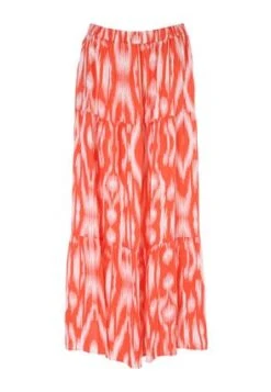 Womens Orange & Cream Boho Co-ord Skirt