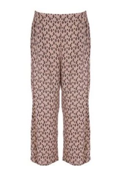 Womens Beige & Black Geometric Culottes