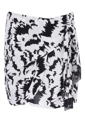 Womens Black & White Abstract Wrap Skirt Womens Black & White Abstract Wrap Skirt -Fashion Women's Clothing Sales 198012pls ad9afaf5582dbb7
