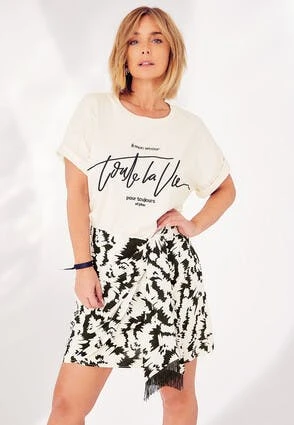 Womens Black & White Abstract Wrap Skirt Womens Black & White Abstract Wrap Skirt -Fashion Women's Clothing Sales 198058pls 833e18c0a6c50ae