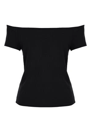 Womens Black Short Sleeve Bardot Top Womens Black Short Sleeve Bardot Top -Fashion Women's Clothing Sales 198131pls e8464ce39c81b7f