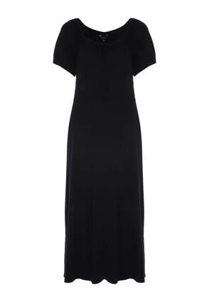 Womens Black Tie Front Boho Midi Dress -Fashion Women's Clothing Sales 198173pls 7b8254d3f6125cc