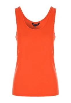 Womens Bright Orange Scoop Neck Vest